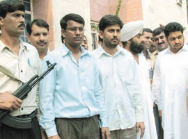 Criminals in police custody in the Capital on Wednesday. 