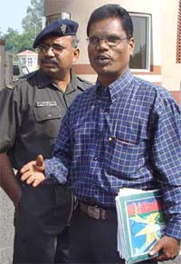 Defence Ministry official Pangunni Shashi, said to be the first official to be tapped by tehelka.com in its sting operation