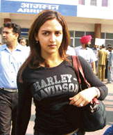 Bollywood actress Esha Deol at Chandigarh Airport on her way to Shimla 