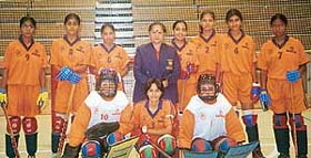 The Indian Women's Roller Hockey team which took part in the World Ladies Roller Hockey meet in Germany