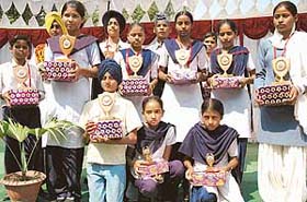 Students who were honoured at the annual function of Khalsa Senior Secondary School (Sohana) Phase VIII Mohali