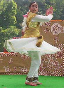 Yashika Sharma of Eicher School, Parwanoo, who won the first prize in a dance competition.
