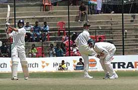 Irfan Pathan hitting Shane Warne for a six