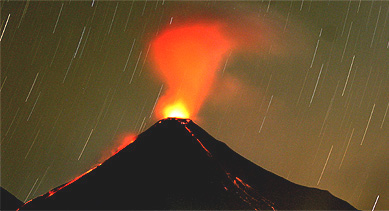 Lava flows down from Mexico's Fire Volcano in Colima state early on Sunday