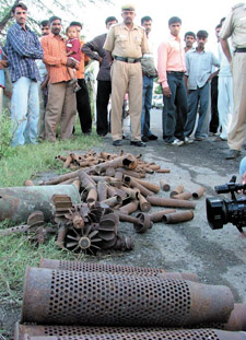 Rocket shells found in a village near the Capital