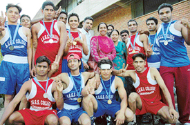 The boxing team of SGGS College, Sector 26, Chandigarh, after winning the Panjab