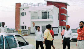 The building in Basant Avenue in Ludhiana where burglars struck on Wednesday