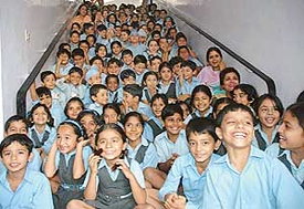 Students of Holy Child, Morni Hill road, Panchkula, during their visit to The Tribune office in Chandigarh on Thursday.