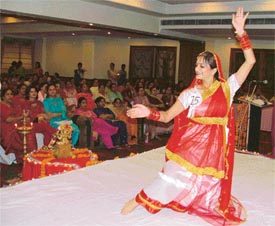 A club member performs during a solo dance competition organised by the Sarabha Ladies Club in Ludhiana