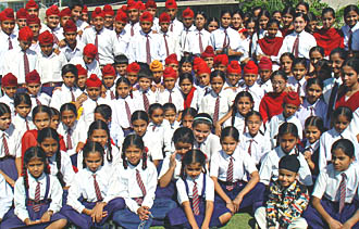 Mata Sundri Public School, Fatehgarh Sahib to their visit at The Tribune office in Chandigarh on Friday.