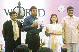 Anand won the World Cup for the second time at Hyderabad in 2002. 