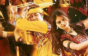 A dandiya ras in progress