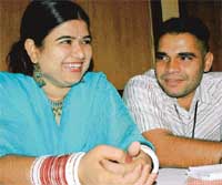 Prabhjot Kaur with her husband