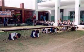 Students take part in under-the-table race at BCM School, Dugri, Ludhiana