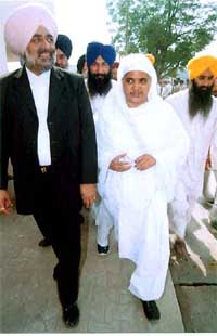 SGPC President Bibi Jagir Kaur outside the court of Additional District and Sessions Judge S.P. Bangar at District Courts in Patiala on Monday.