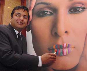 Samir Modi, MD, Serendipity Cosmetics, launches Color Bar, a premium range of colour cosmetics for working women, in New Delhi on Tuesday. 