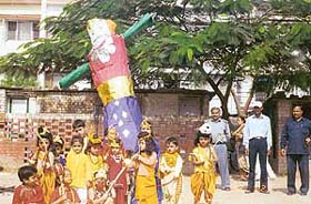 Students of Saupins School, Chandigarh, celebrate Dasehra
