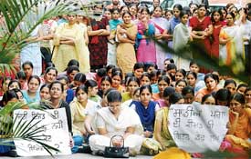 PAU students stage protest in front of the Vice-Chancellor's office in Ludhiana