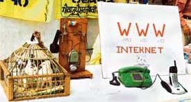 Different means of communication on display at an exhibition at Punjabi Bhavan in Ludhiana