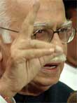 President of the BJP L.K. Advani addresses a press conference at the party headquarters in New Delhi
