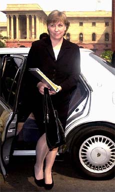 US Assistant Secretary of State Christina Rocca arrives at South Block
