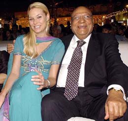 London-based NRI industrialist Lord Swraj Paul along with his daughter-in-law Michelle watches Ram Lila