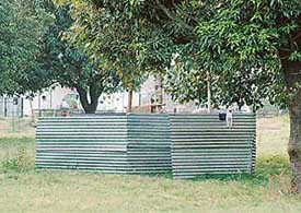 A makeshift lavatory built by ITBP men in a park in Sector 42, Chandigarh. 