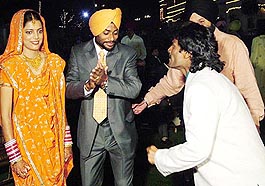 Dhanraj Pillay, the Indian hockey star who made opponents dance to his tunes on the hockey turf, displays his dancing skills