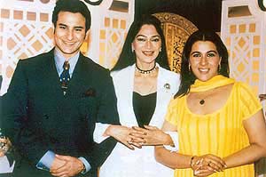 Saif and Amrita with Simi in happier times