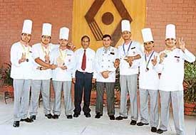 The team of the Dr Ambedkar Institute of Hotel Management that emerged runner-up in the national-level Youngstar Chefs Competition held recently