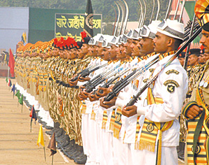 The ITBP personnel during the 43rd Raising Day parade in the Capital on Sunday.