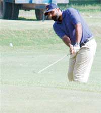A participant in action during the third McDowells Signature Intra-Club Golf Championship held at Ranjitgarh Golf Club, Phillaur, near, Ludhiana