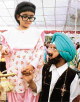 Children dressed as 'Jassi' and Chief Minister Amarinder Singh at a function in Patiala