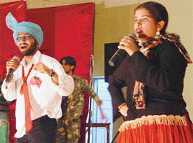 Students perform during the Zonal Youth Festival in Ambala
