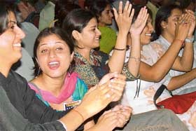 Fun at the Panjab University Zonal Youth and Heritage Festival at DAV College, Sector 10, Chandigarh, on Tuesday. 