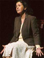 Shernaz Patel in  Molly Sweeney, directed by Rehaan Engineer, at Tagore Theatre in Chandigarh on Tuesday. 
