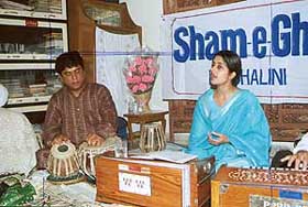 Shalini Sharma performs at Sham-e Ghazal in Mohali on Tuesday.