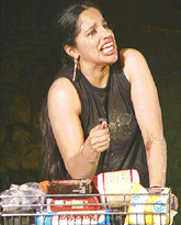A scene from 'Sibo in Supermarket' being staged at Rock Garden in Chandigarh. 