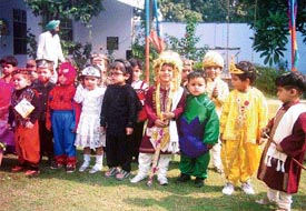 Students of Lord Shiva Playway School at a fancy dress contest in Ludhiana