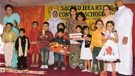 Winners of healthy baby contest organised by Sacred Heart Convent School in Ludhiana