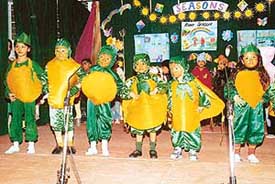 Students of St Josephs Senior Secondary School, Sector 44, Chandigarh, perform at a function held in the school on Tuesday