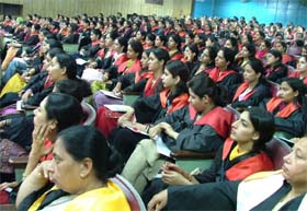 india commissioner graduates teachers listen canadian address science pau edwards lucie convocation college during