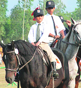 Children participate in Musical Lanceduring the Chandigarh Horse Show 2004 at Railway TA grounds in Chandigarh, on Thursday.