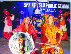 Students of Springfield Public School perform at their annual day function in Ambala