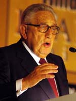Former US Secretary of State Henry Kissinger delivers the concluding keynote address on the second day of the Hindustan Times Leadership Initiative Conference