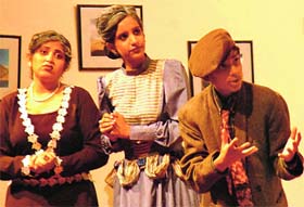 Students of Vivek High School present an English play, "Arsenic and Old Lace", on the school premises in Chandigarh