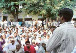 Ashish, who was exiled along with his wife Darshana about four years ago, accepts the verdict of the panchayat regarding their rehabilitation at Jaundhi village in Jhajjar on Tuesday. 