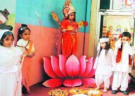 Tiny tots of Lovedale Nursery School Sarabha Nagar, participate in Divali Mela celebrations on the school premises, in Ludhiana