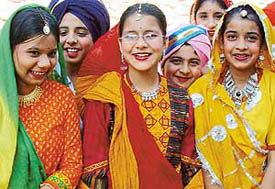Students of Tender Heart School, Sector 33, Chandigarh, strike a pose after the Divali celebrations on the school campus on Wednesday.