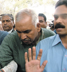 Hawa Singh being produced in Patiala House Courts in the Capital on Wednesday.
